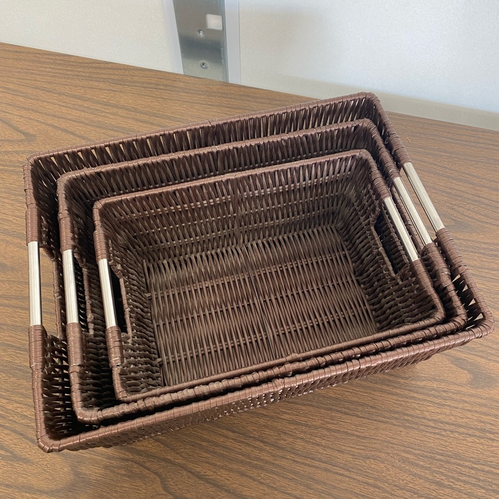 Brown weave basket set